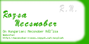 rozsa mecsnober business card